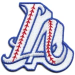 LA Baseball Script Patch Los Angeles Baseball Fan Embroidered Iron On