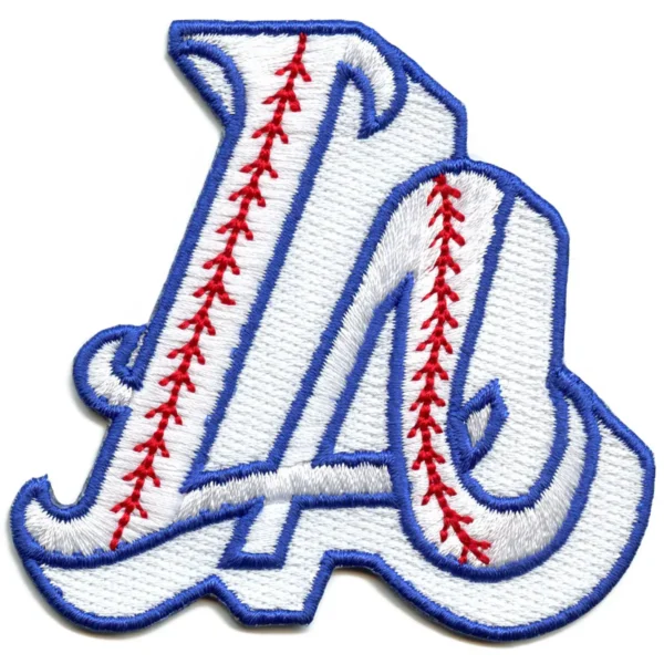LA Baseball Script Patch Los Angeles Baseball Fan Embroidered Iron On