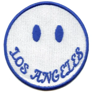 Los Angeles Smiley Patch White Face Embroidered Iron on