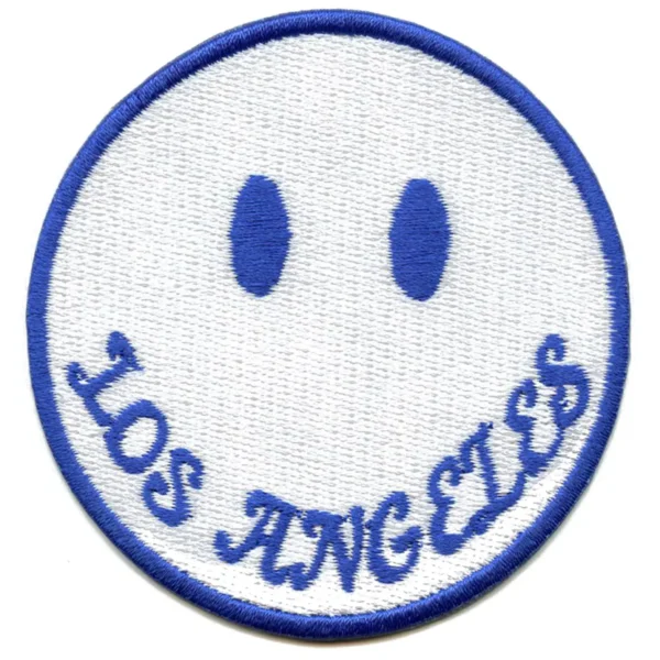 Los Angeles Smiley Patch White Face Embroidered Iron on