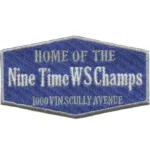 Nine Time WS Champs Patch Los Angeles Home Baseball Embroidered Iron On