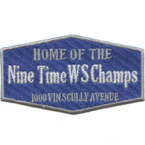 Nine Time WS Champs Patch Los Angeles Home Baseball Embroidered Iron On