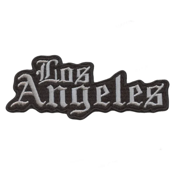 Los Angeles Old English Hockey Parody Embroidered Iron On Patch Black