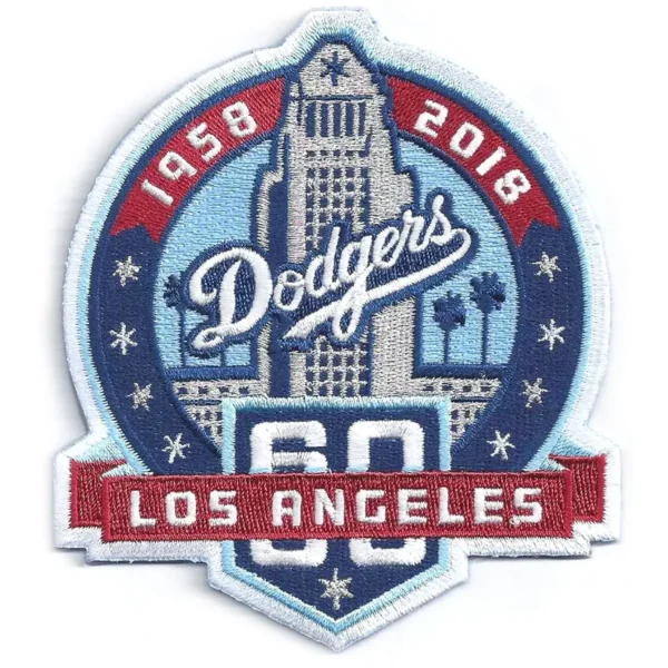 2018 Los Angeles Dodgers 60th Anniversary Season Jersey Sleeve Embroidered Patch