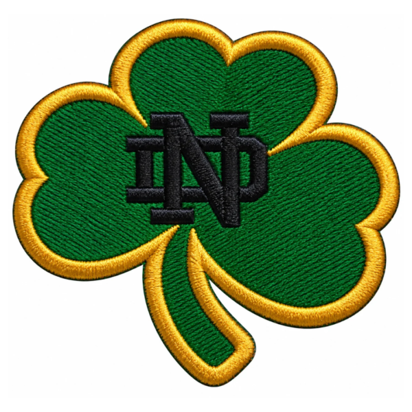 Notre Dame Fighting Irish Shamrock Embroidered Patch Set