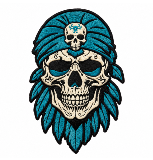 Pirate Skull Bandana Embroidered Patch