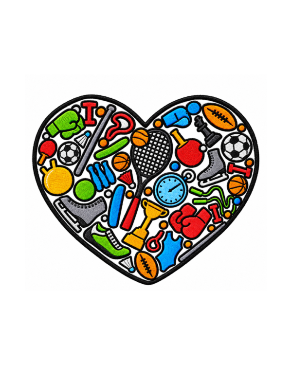 Sports Heart Embroidered Patch