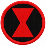 Red Hourglass Symbol Embroidered Patch