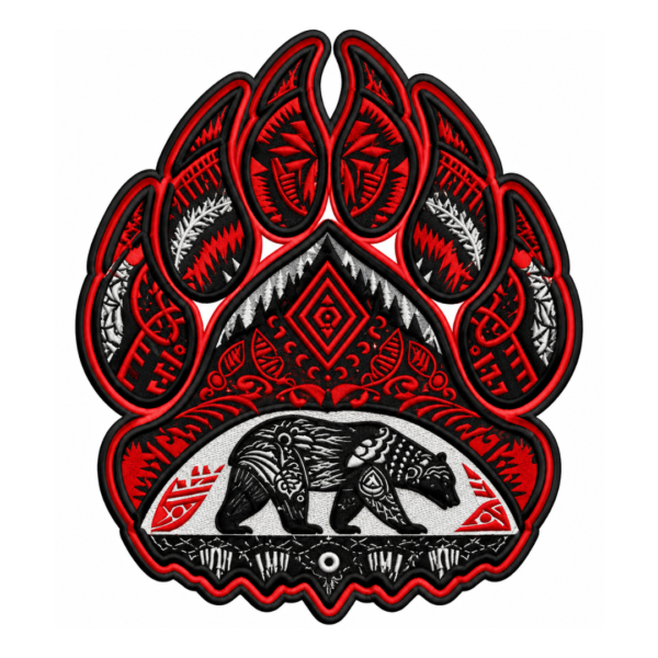 Bear Paw Embroidered Patch