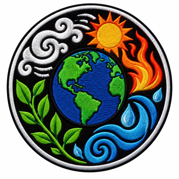 earth elements embroidered patch