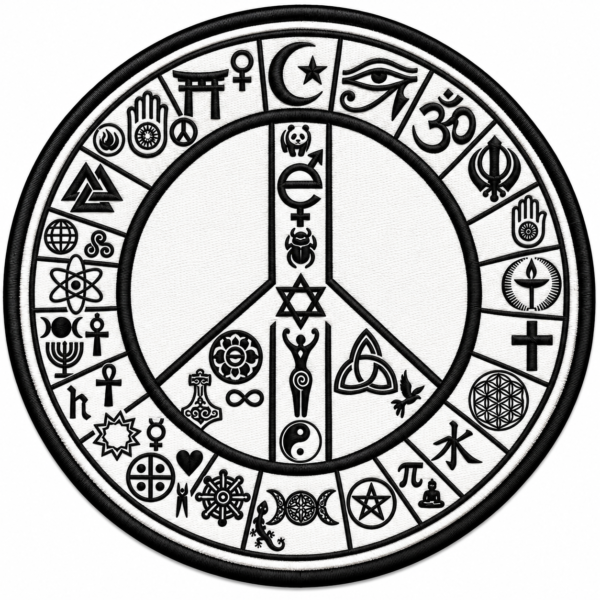 interfaith peace embroidered patch