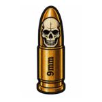 9mm Skull Bullet Embroidered Patch