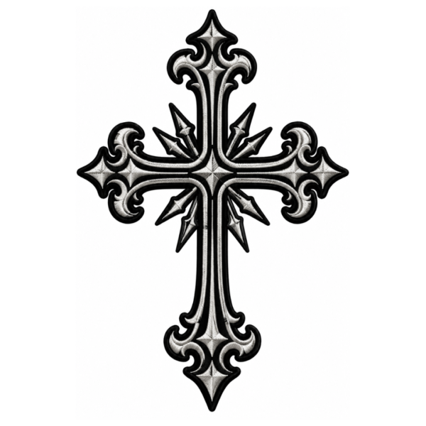 Gothic Cross Embroidered Patch