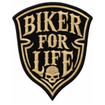 Biker For Life Shield Embroidered Patch