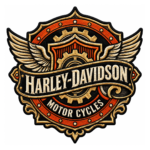 Black orange and gold winged motorcycle embroidered patch with vintage badge design for biker jackets and vests