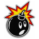 Cartoon bomb embroidered patch