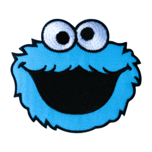 Blue monster embroidered patch
