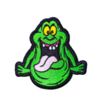 Green cartoon ghost embroidered patch