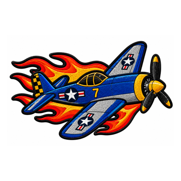 Airplane embroidered patch