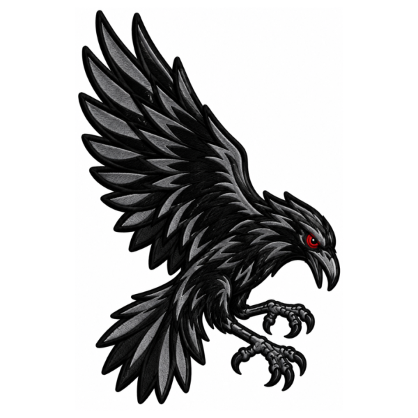 Black Raven Embroidered Patch