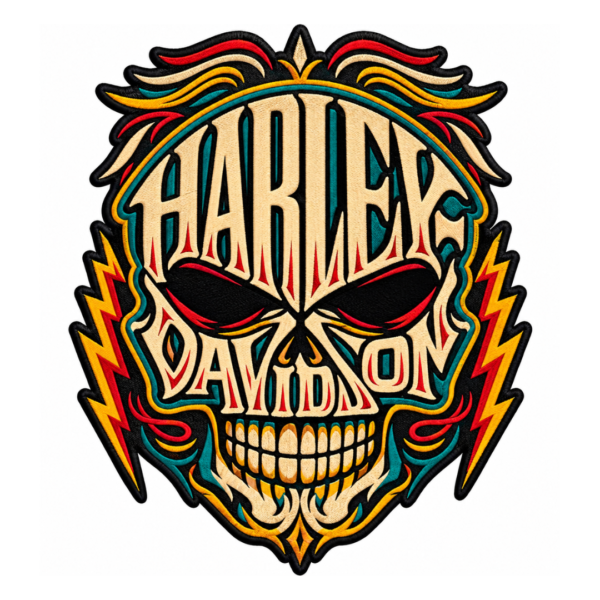 Harley Davidson Skull Embroidered Patch