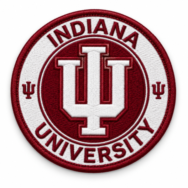 Indiana University round IU embroidered patch