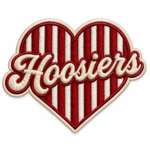 Indiana Hoosiers Heart Embroidered Patch