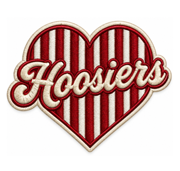Indiana Hoosiers Heart Embroidered Patch