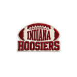 Indiana Hoosiers football embroidered patch with red and cream football design, bold Indiana lettering and Hoosiers text
