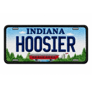 Indiana Hoosier License Plate Embroidered Patch