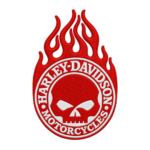 Harley-Davidson Flame Skull Embroidered Patch