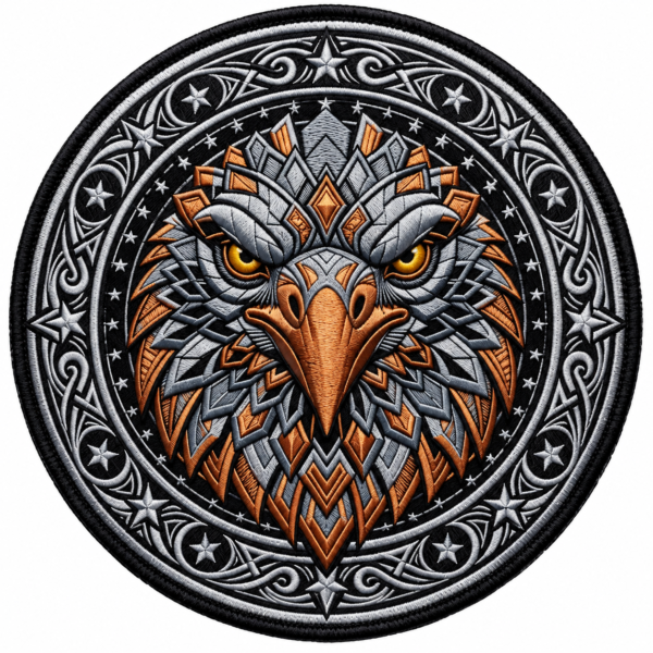 Tribal Eagle Head Embroidered Patch