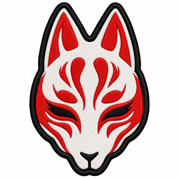 Kitsune Fox Mask Embroidered Patch