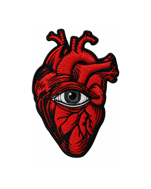 Anatomical Heart Eye Embroidered Patch