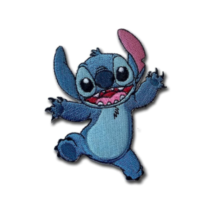 Blue alien embroidered patch
