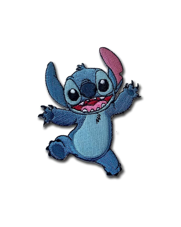 Blue alien embroidered patch