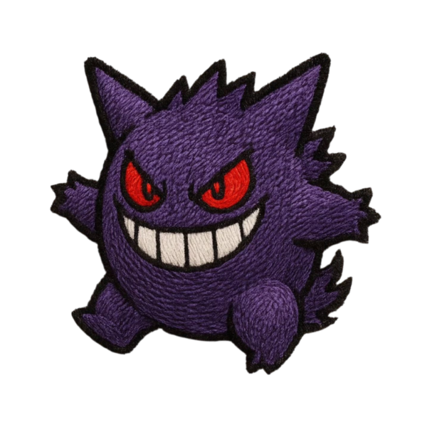 Purple monster embroidered patch
