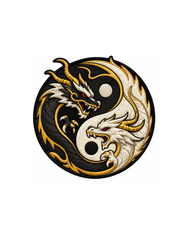 Yin Yang Dragon Embroidered Patch