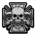 Triple Skull Embroidered Patch