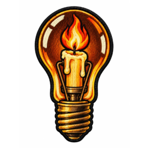 Candle Light Bulb Embroidered Patch
