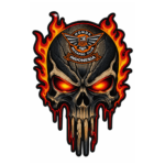 HMPC Flaming Skull Embroidered Patch