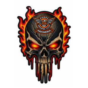 HMPC Flaming Skull Embroidered Patch