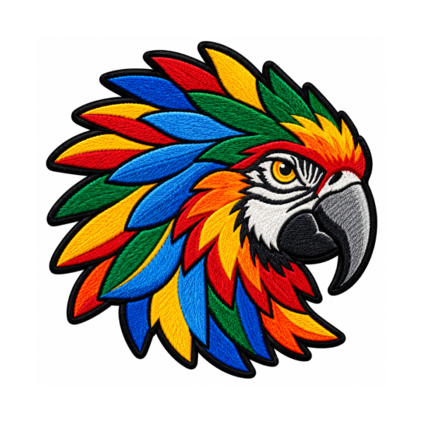 Colorful Macaw Parrot Embroidered Patch