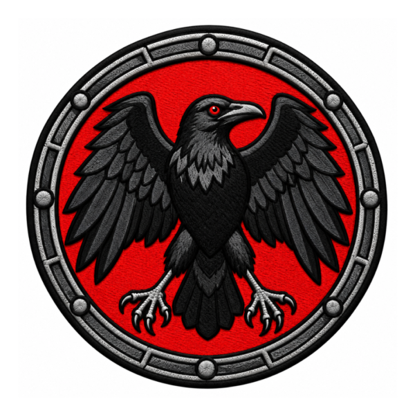Black Raven Embroidered Patch