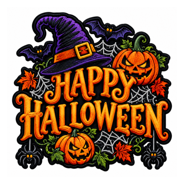 Happy Halloween Witch Hat Embroidered Patch