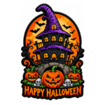 Happy Halloween Haunted House Embroidered Patch