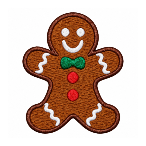 gingerbread man embroidered patch