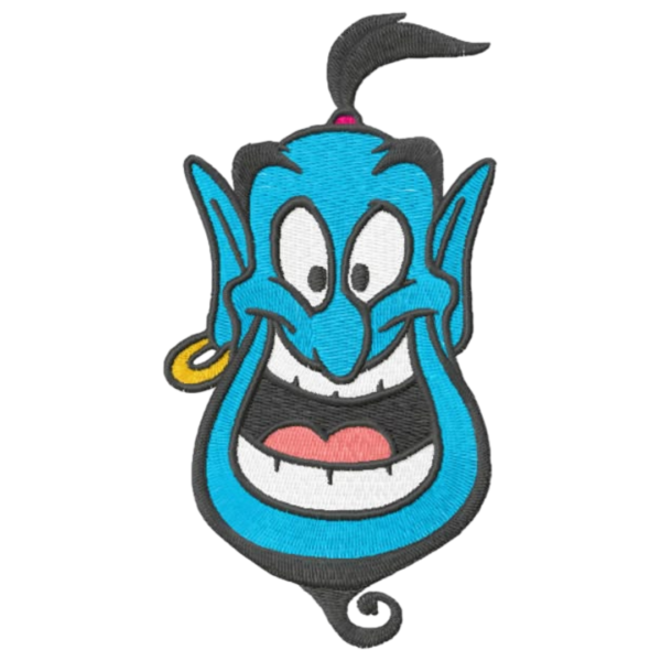 blue genie embroidered patch