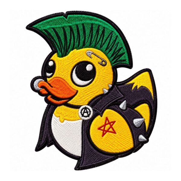 punk duck embroidered patch