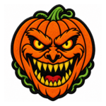 Evil Jack O Lantern Pumpkin Embroidered Patch